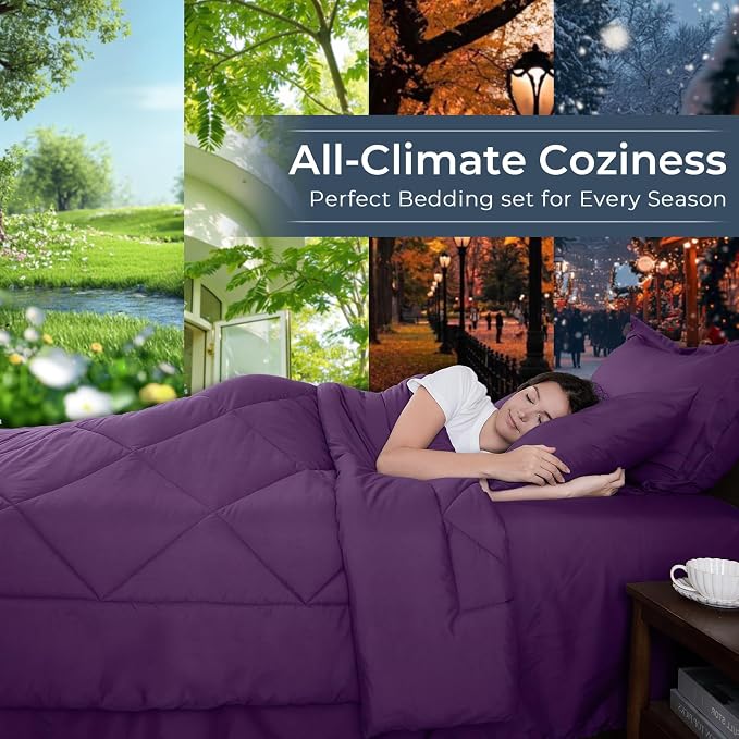 HEVUMYI Grape Purple Full Comforter Set - Image 3