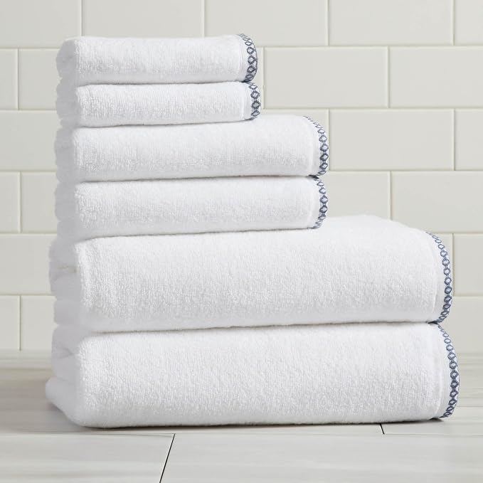 Great Bay Home Blue/White Bath Towel Set by GreatBayHome