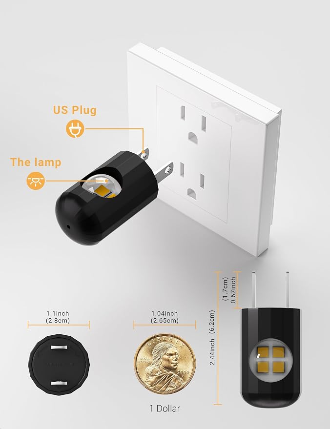 TSEXES Plug-in LED Night Lights, Dusk to Dawn Sensor, Non-Dimmable, 6 Pack - Image 5