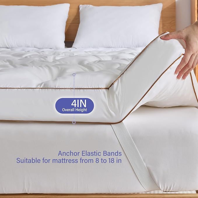 WhatsBedding 4 Inch Memory Foam Mattress Topper Full - Image 3