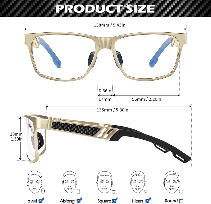 ANYLUV Blue Light Blocking Glasses Men Computer Gaming Glasses Lightweight - Image 5