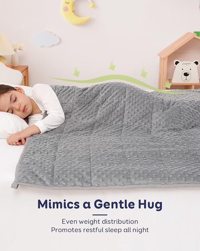 Kivik 3 lbs Weighted Blanket, Cooling Soft Minky Dotted Heavy Blankets Throw - Image 2