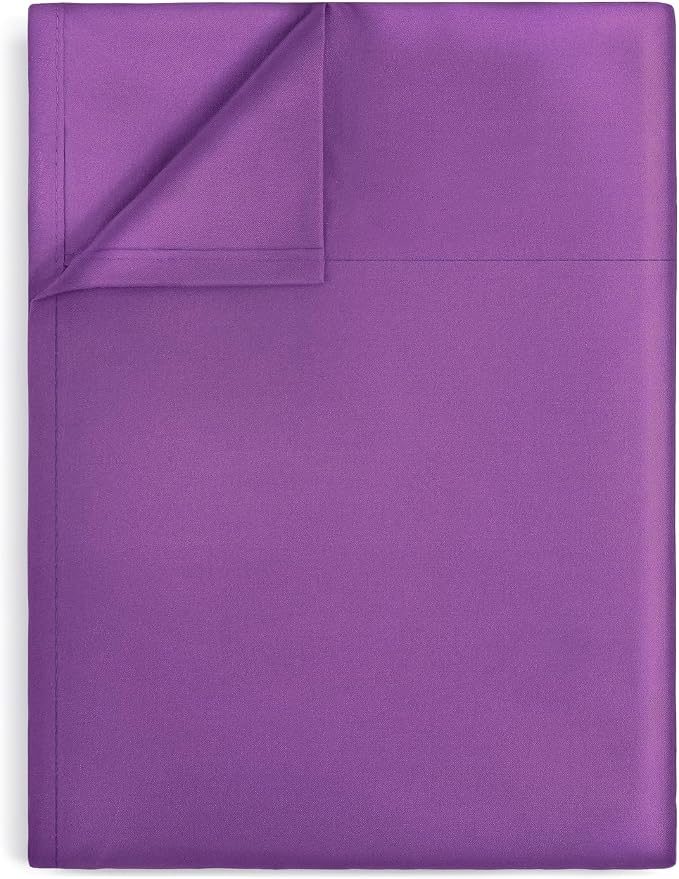 Lirex Purple Flat Sheet Twin, Ultra Soft & Breathable Brushed 1800 Microfiber by Lirex