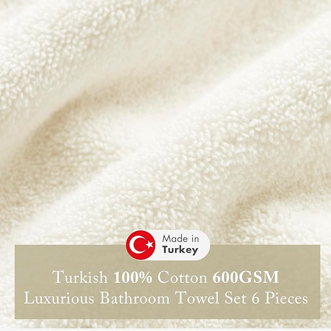 Madison Park Turkish 100% Cotton 600Gsm Luxury Premium Thick Soft Absorbent - Image 3