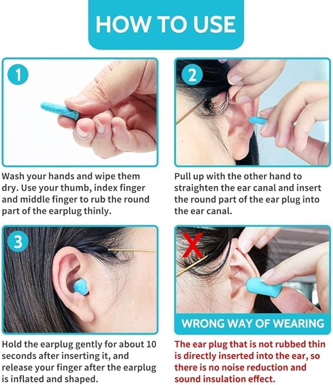LYSIAN Ultra Soft Foam Earplugs Sleep, Noise Cancelling Ear Plugs - Image 5