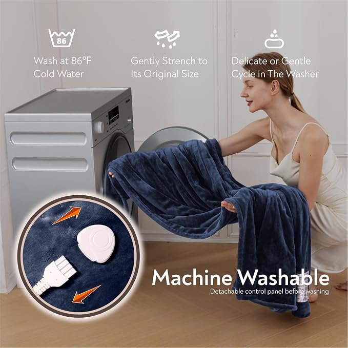 Wapaneus Foot Pocket Heated Blanket Electric Throw - Image 5