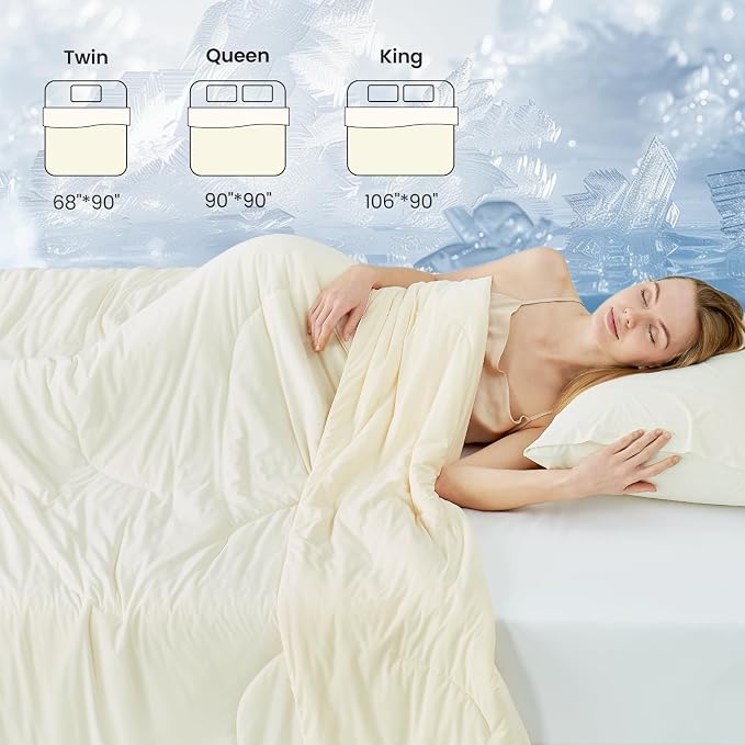 Cozy Bliss Cooling Comforter Twin Size, Reversible Lightweight Cooling Blankets - Image 8