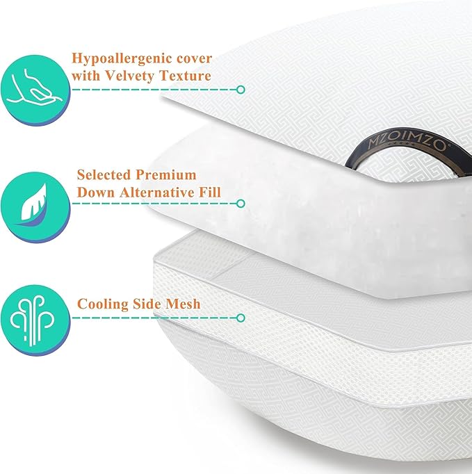 MZOIMZO Luxury Comfy Hotel Collection Bed Pillows - Image 3