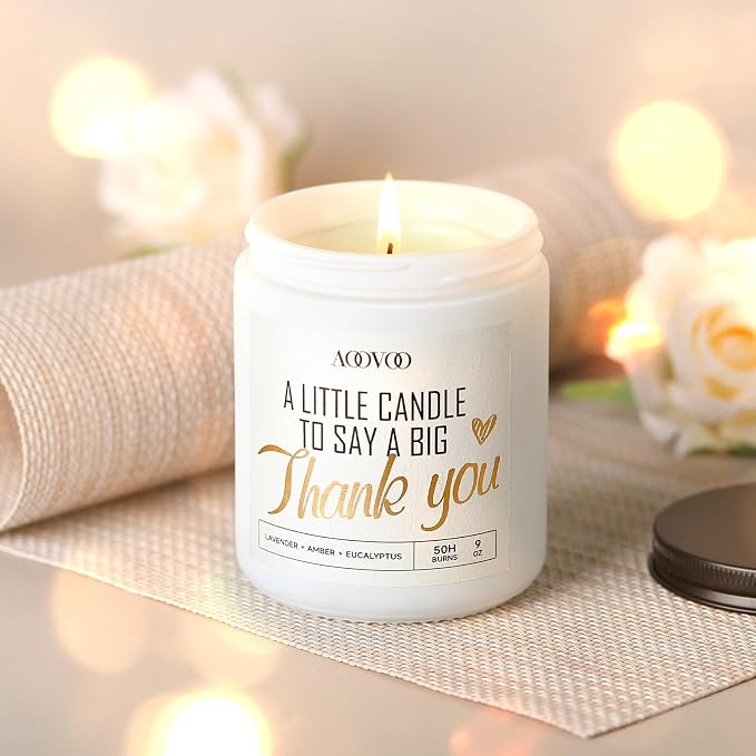 AOOVOO Candle - 9oz Soy Wax Candle, Lavender Scent - Thank You Gift - Image 8