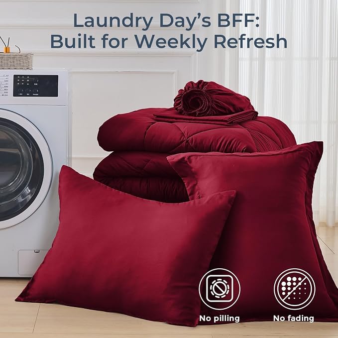 HEVUMYI Red Twin Comforter Set - Image 7