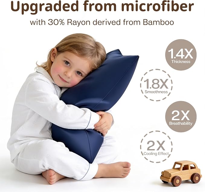MR&HM Breathable Toddler Pillowcase 13"x18" Travel Pillow Case Set of 2 - Image 3