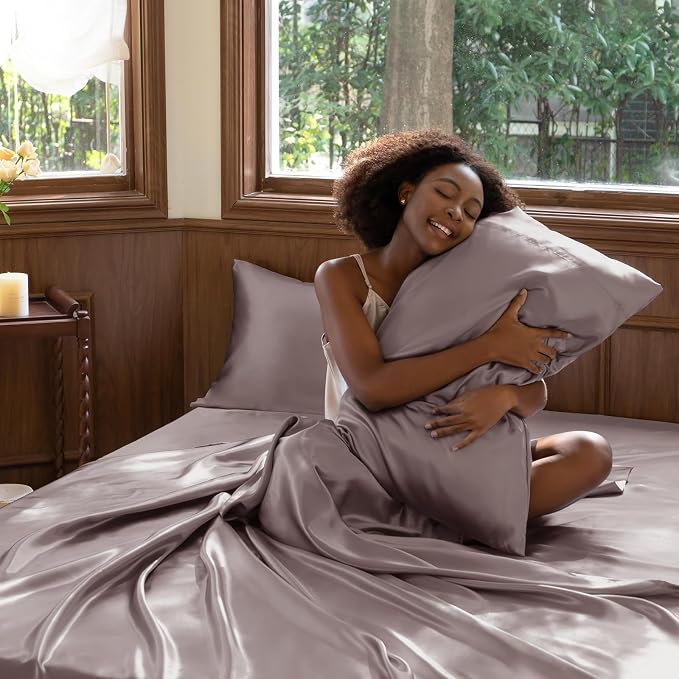 CozyLux Satin Sheets King Size Sheet Set - Image 7