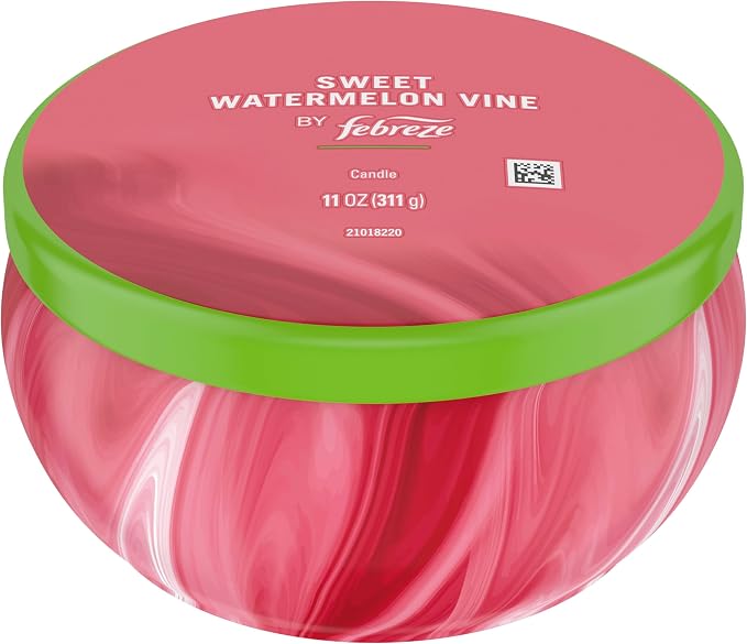 Febreze Scented Candle, Sweet Watermelon Vine Scent, 11 oz 4 Wick Candle - Image 7