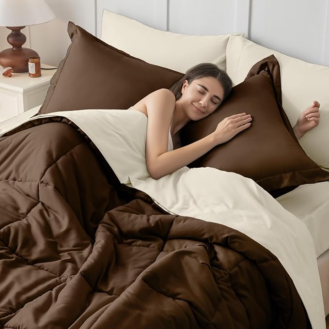 JOLLYVOGUE Twin Comforter Set, Ultra-Soft Bed in a Bag Twin Size 5 Pieces - Image 6