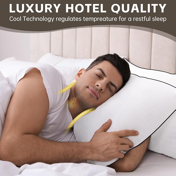 HIMOON Bed Pillows for Sleeping 4 Pack, Standard Size Cooling Pillows Set of 4 - Image 5