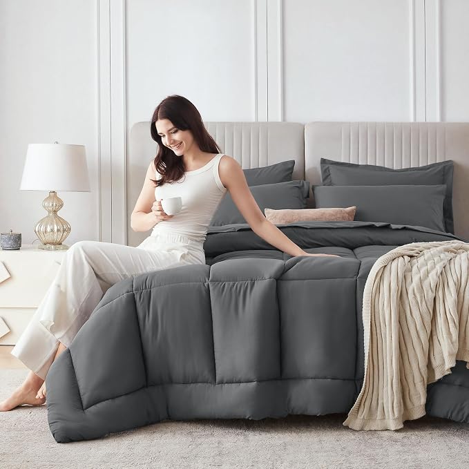 Sasttie Twin Comforter Set, 5 Pieces Bed in a Bag Twin, Complete Bedding Set - Image 9
