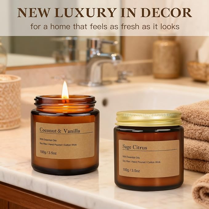 6-Pack Scented Candles for Home, 3.5 Oz Soy Wax Candles Gift Set - Image 4