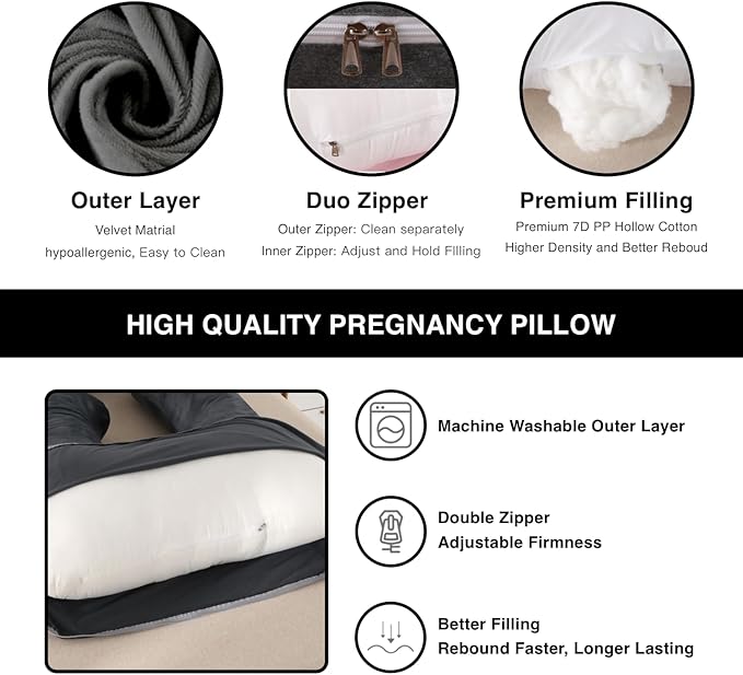 ALLOPERA Pregnancy Pillow, Full Body 57 Inch Maternity Pillow - Image 4