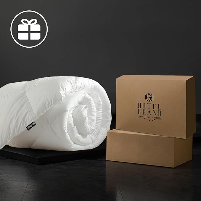 Hotel Grand Luxury White Goose Feather Down Fiber Comforter King Size, 100% - Image 6