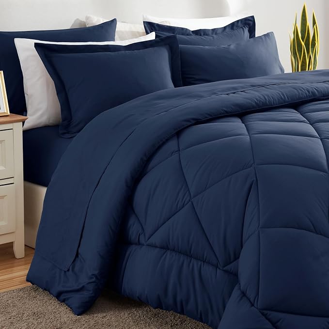 CozyLux Full Size Comforter Sets Navy Blue - Image 8