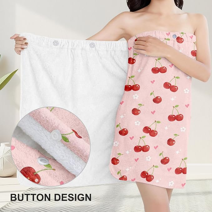 Absorbent Bath Towel Wrap Set for Women, Microfiber Shower Robe Body Towel - Image 5