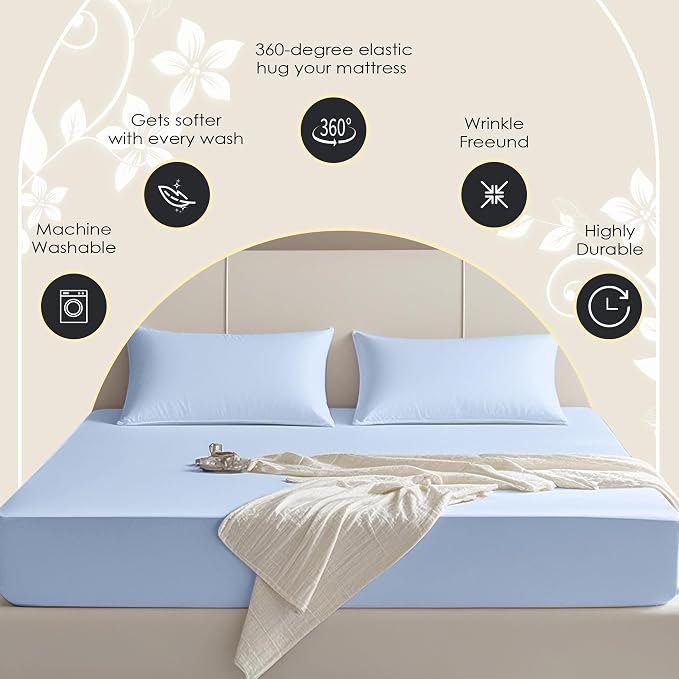 FreshCulture Twin Fitted Sheet Only – Premium Hotel-Quality Fitted Sheet - Image 4