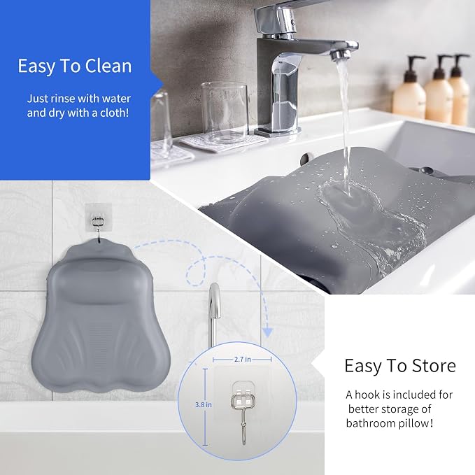 Goowin Bath Pillows for Tub, New Generation Skin-Friendly Silicone Bath Pillow - Image 7