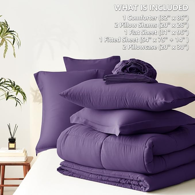 CozyLux Full Size Comforter Sets Purple - Image 7