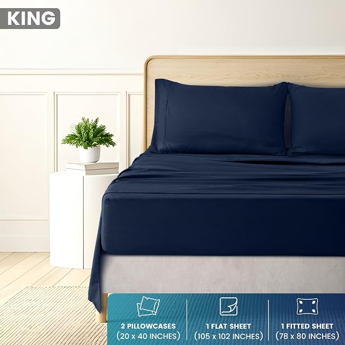 Utopia Bedding King Size 4 Piece Sheet Set - Image 2