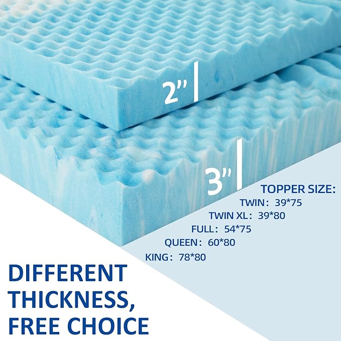 SINWEEK Mattress Topper Memory Foam Mattress Topper 2 Inch Queen Soft Mattress - Image 7