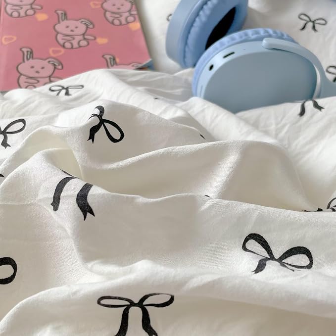 mixinni Vintage Bowknot Pattern Duvet Cover Set - Image 7