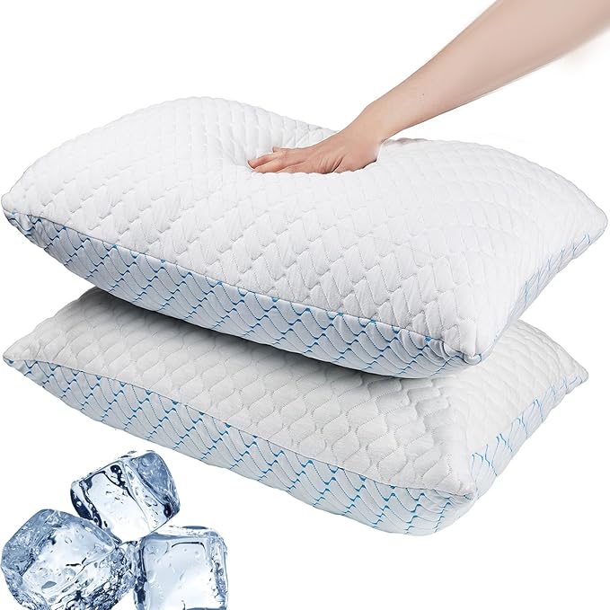VAINOC Memory Foam Pillows Queen Size Set of 2, Adjustable Cooling Pillow by VAINOC