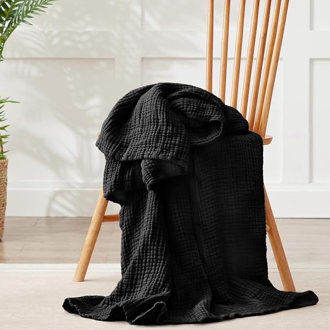 100% Cotton Muslin Blanket King 108" x 90", 6 Layers Breathable and Lightweight - Image 7