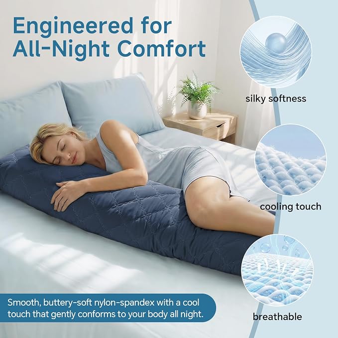 BEDELITE Cooling Body Pillow for Adults, Creative Ultra Soft Cool-Touch Quilted - Image 2