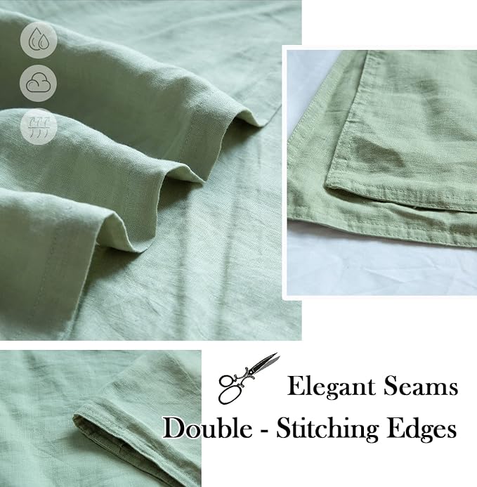 Simple&Opulence 100% Washed Linen Euro Shams 26'' x 26'' Pack of 2, Basic Style - Image 3