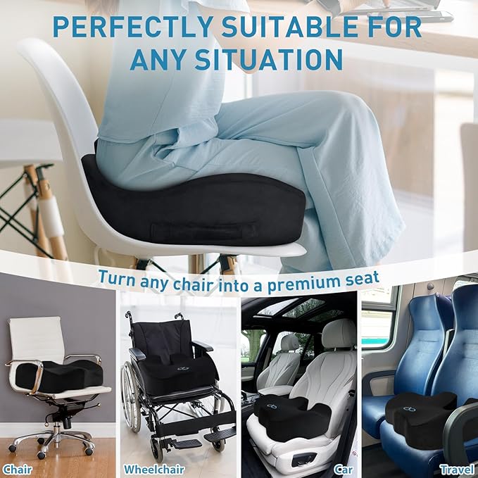 BlissTrends Seat Cushion with Velvet Cover, Thick Memory Foam Cushions - Image 4