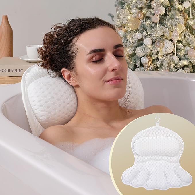 Bath Pillow Luxury Bathtub Pillow, Extra Soft & Comfortable Bath Pillows by Binobella