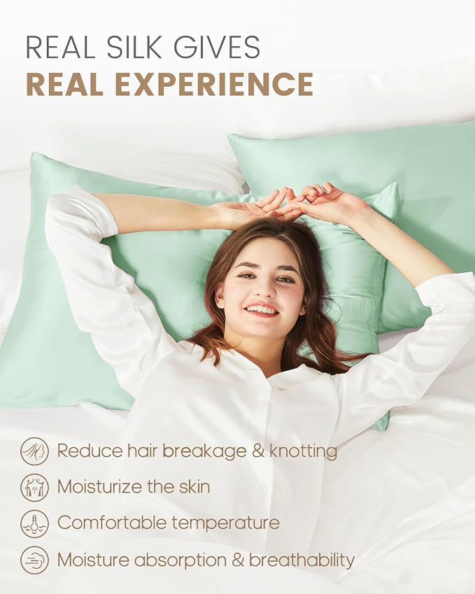 THXSILK Set of 2 Silk Pillowcase - Image 3