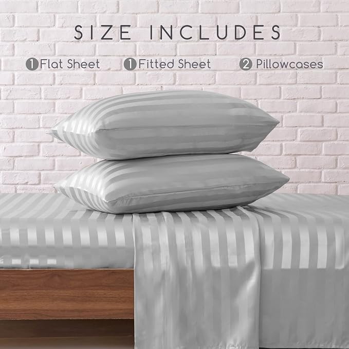 MR&HM Satin Bed Sheets, King Size Sheets Set - Image 2