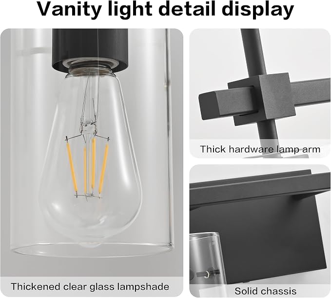SOLFART 1 Light Vintage Vanity Light Bathroom Light Fixture Over Mirror Wall - Image 4