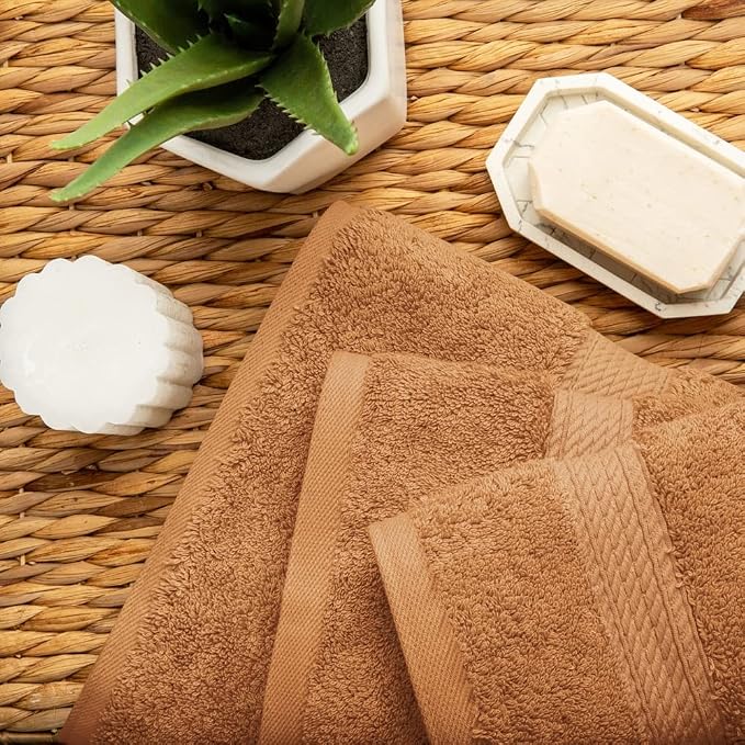 SUPERIOR Egyptian Cotton Pile 3 Piece Towel Set, Includes 1 Bath, 1 Hand - Image 8