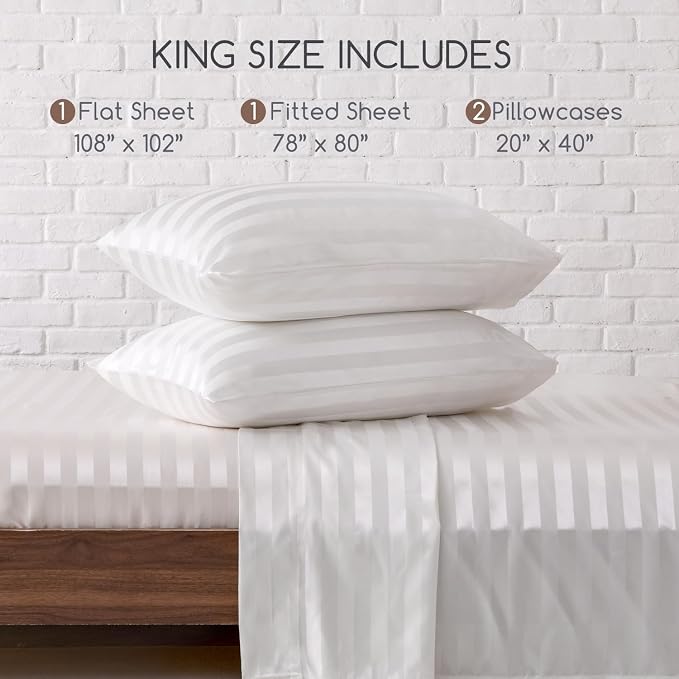 MR&HM Satin Bed Sheets, King Size Sheets Set - Image 2