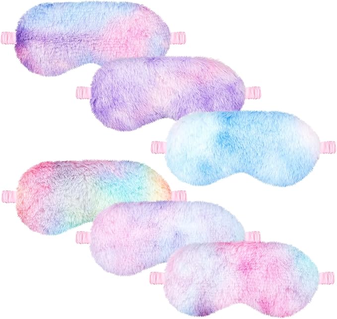 Cuffbow 6 Pack Plush Sleep Mask Set, Cute Plush Eye Masks by Cuffbow