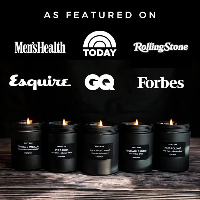 Craft & Kin Premium Orange & Eucalyptus Candle | Black Scented Candles - Image 6
