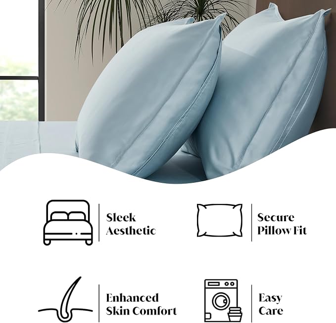 Luxury Bamboo Market | Queen Envelope Pillowcase Set | 100% Viscose Made from - Image 6