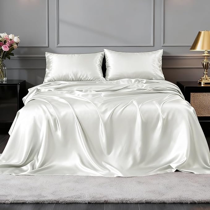 FreshCulture Satin Sheets Twin Size Bed Set - Image 2