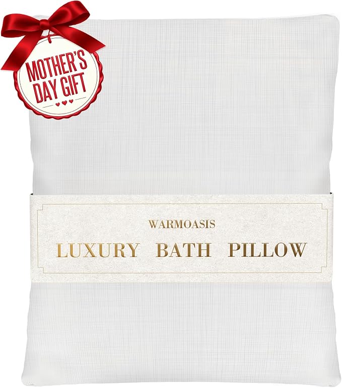 Luxury Bathtub Pillow, Gift for Mother's Day, Neck & Back Support, Quick-Drying by WARMOASIS