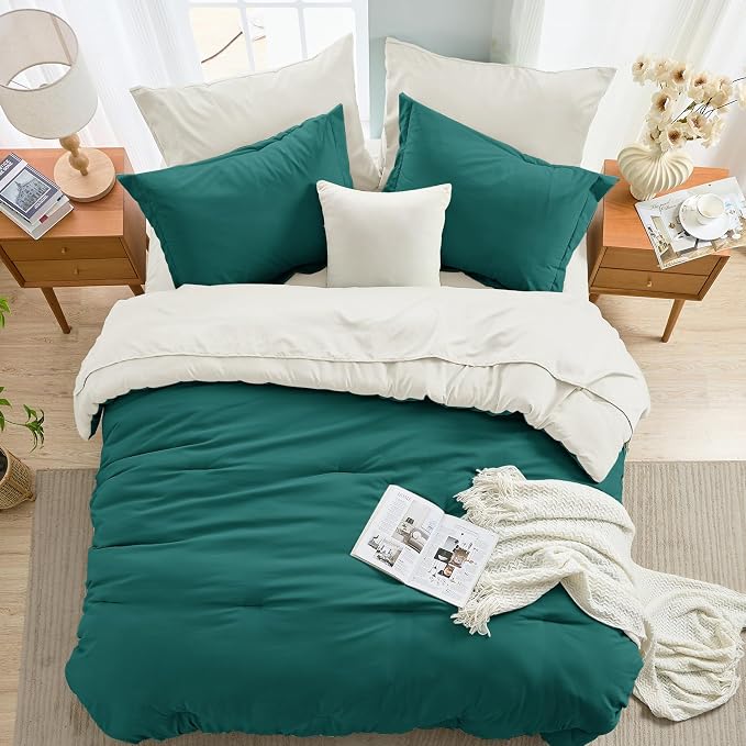 MUXHOMO 7 Pieces King Comforter Set, Soft Bed in a Bag King Size, All Season - Image 8