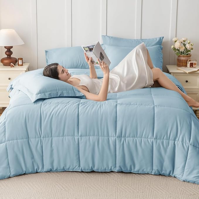 JOLLYVOGUE Twin Comforter Set, Ultra-Soft Bed in a Bag Twin Size 5 Pieces - Image 6