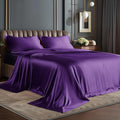 BEDELITE Satin Sheets Twin XL Size Bed Set, Luxury Soft Plum Purple Sheets by BEDELITE